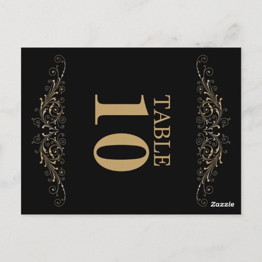 Elegant bloeien tafel nummer Kaart (Achterkant)