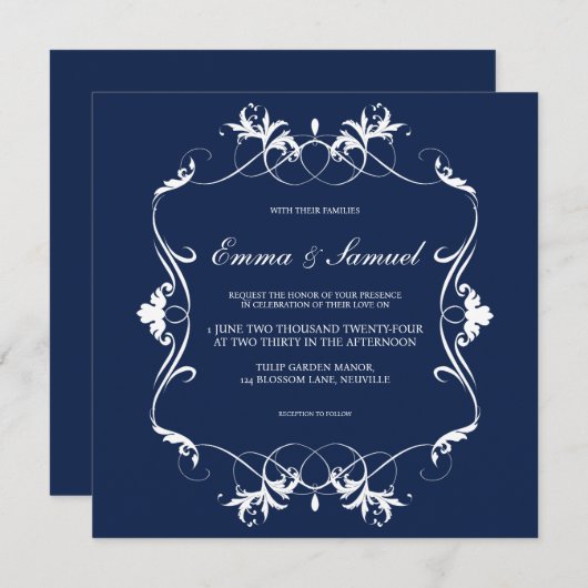 Elegant  Bloeiend Save the Date (Voorkant / Achterkant)