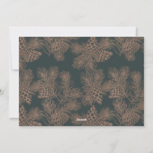 Elegant bloeiend script DKgreen vakantie fotokaart Feestdagenkaart (Achterkant)