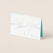 Elegant Bloeiende Folie Dankjewel Kaart (Voorkant)