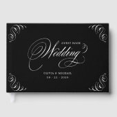 Elegant bloeiende kalligrafie bruiloft gastenboek (Voorkant)