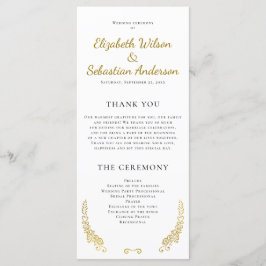 Elegant bloeiende witte bruiloft programma programmakaart