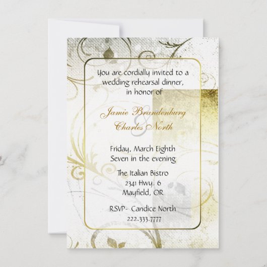 Elegant Bloeit repetitie diner uitnodiging (Achterkant)