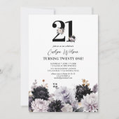 Elegant Bloem 21e Verjaardagsfeestje Kaart (Voorkant)