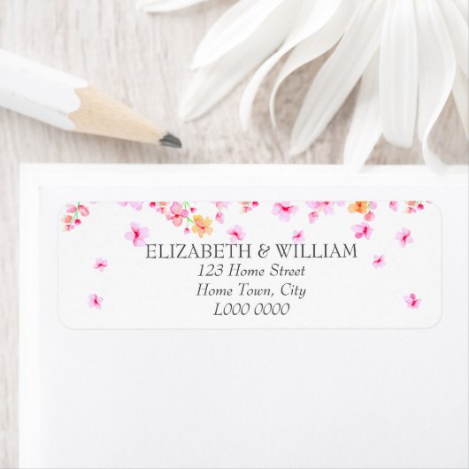 Elegant Bloem Adreslabel Etiket (Insitu)