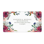Elegant Bloem Boho Herfst Bruiloft Retouradres Etiket (Voorkant)