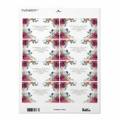 Elegant Bloem Boho Herfst Bruiloft Retouradres Etiket (Full Sheet)