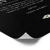 Elegant Bloem Botanisch Huwelijk in Plaats van Fav Poster (Hoek)