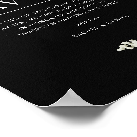 Elegant Bloem Botanisch Huwelijk in Plaats van Fav Poster (Hoek)