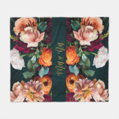Elegant bloem botanisch rustieke Mr. & Mrs. trouw Fleece Deken (Voorkant (Horizontaal))
