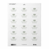 Elegant Bloem Bruiloft Groene Retouradres Etiket (Full Sheet)