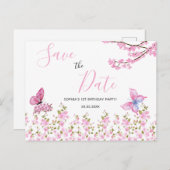 Elegant Bloem Feestelijke Verjaardagsfeest Briefkaart (Voorkant / Achterkant)