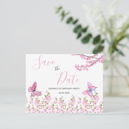 Elegant Bloem Feestelijke Verjaardagsfeest Briefkaart (Staand voorkant)