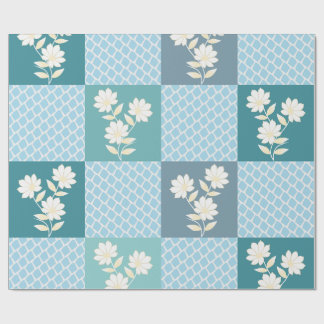 Elegant Bloem Geblokt Naadloos Patroon Cadeaupapier