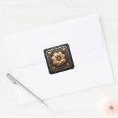 Elegant Bloem Goud Design 🌿✨ Luxe Botanisch 💛 Vierkante Sticker (Envelop)