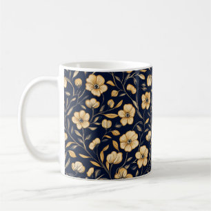 Elegant bloem goud patroon koffiemok