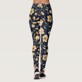 Elegant bloem goud patroon leggings (Achterkant)
