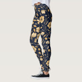 Elegant bloem goud patroon leggings (Links)