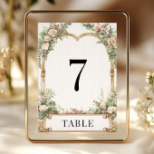 Elegant Bloem Goud Tafelnummer Trouwfeest