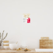 Elegant Bloem Herdenking Funeral Gedicht Bord Poster (Keuken)