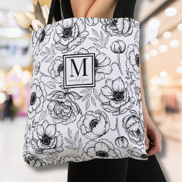 Elegant Bloem Initiaal Monogram Tote Bag