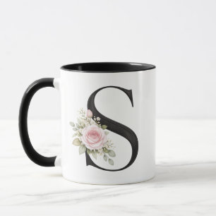 Elegant Bloem Letter S Monogram Logo Mok