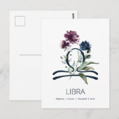 Elegant Bloem Libra Symbool Briefkaart (Voorkant / Achterkant)