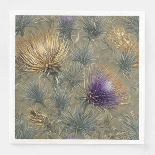 Elegant Bloem Motief Distel Patroon Ontwerp Servet