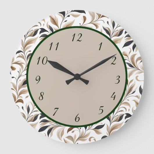Elegant Bloem Motief Ontwerp Grote Klok (Voorkant)