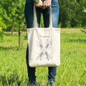 Elegant Bloem Motief X Aangepaste Naam Tote Bag