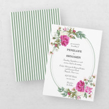 Elegant Bloem Roze Pioen Monogram Trouwdag