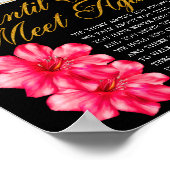 Elegant Bloem Teken voor Rouwdicht Poster (Hoek)