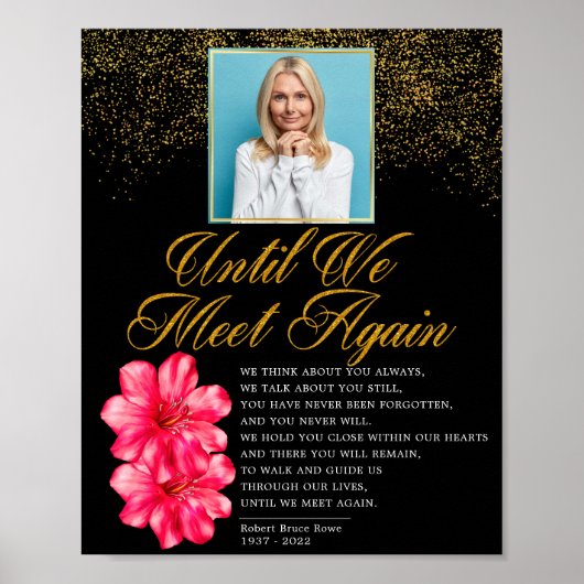 Elegant Bloem Teken voor Rouwdicht Poster (Voorkant)