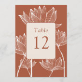 Elegant Bloem Terracotta Tafelnummer (Voorkant)