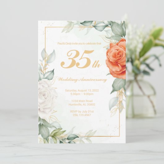 Elegant Bloem Uitnodiging Script (Staand voorkant)