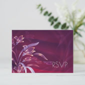 Elegant Bloem | Zilveren Ontwerp RSVP Kaart (Staand voorkant)