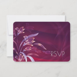 Elegant Bloem | Zilveren Ontwerp RSVP Kaart