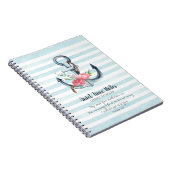 Elegant Bloemanker Monogram Stille Tijd Notitieboek (Rechterzijde)