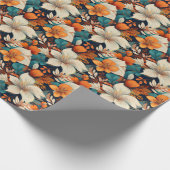 Elegant  Bloembladerpatroon Bloemen Cadeaupapier (Hoek)