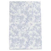 Elegant Bloemblauw Frans Toile Medium Cadeauzakje (Voorkant)