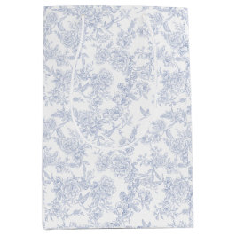 Elegant Bloemblauw Frans Toile Medium Cadeauzakje