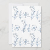 Elegant Bloemblauw Vrijgezellenfeest Kaart (Achterkant)