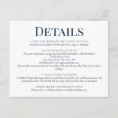 Elegant Bloemblauw Waterverf Trouwdetails Informatiekaartje (Voorkant)