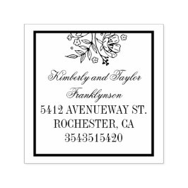 Elegant Bloemboeket Bruiloft Zelfinktende Stempel