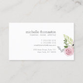 Elegant bloemboeket II stylist, blogger Visitekaartje (Achterkant)