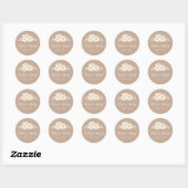 Elegant bloemboeket met margrieten beige bruiloft ronde sticker (Vel)