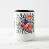 Elegant Bloemboeket Tweekleurige Mok - 15 oz (Center)