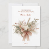 Elegant bloemboog bruiloft ontwerp kaart (Achterkant)