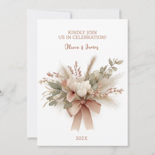 Elegant bloemboog bruiloft ontwerp kaart (Achterkant)