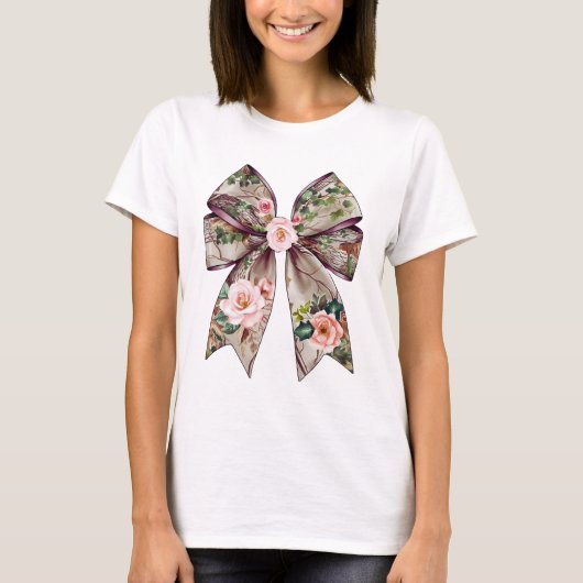 Elegant bloemboog ontwerp - Romantische Natuur-Ins T-shirt (Voorkant)